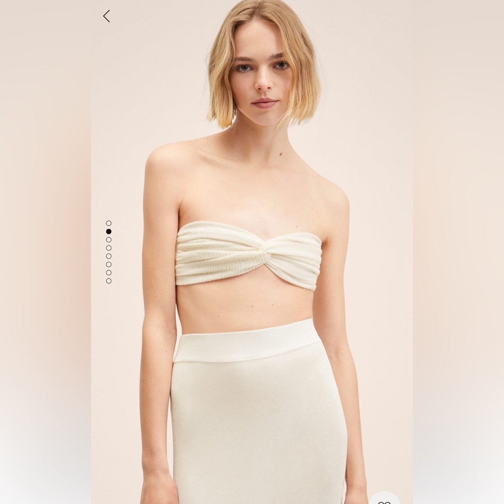Mango bandeau top. New without tags. Never worn. Size large